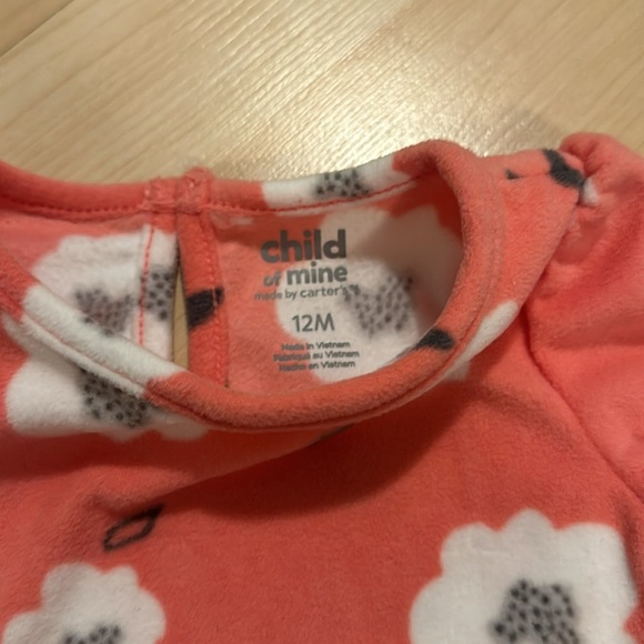 Carter’s Baby Girl Fleece Floral Top 12M - Picture 2 of 5